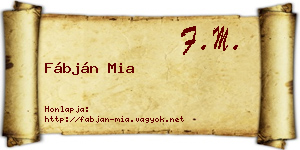 Fábján Mia névjegykártya